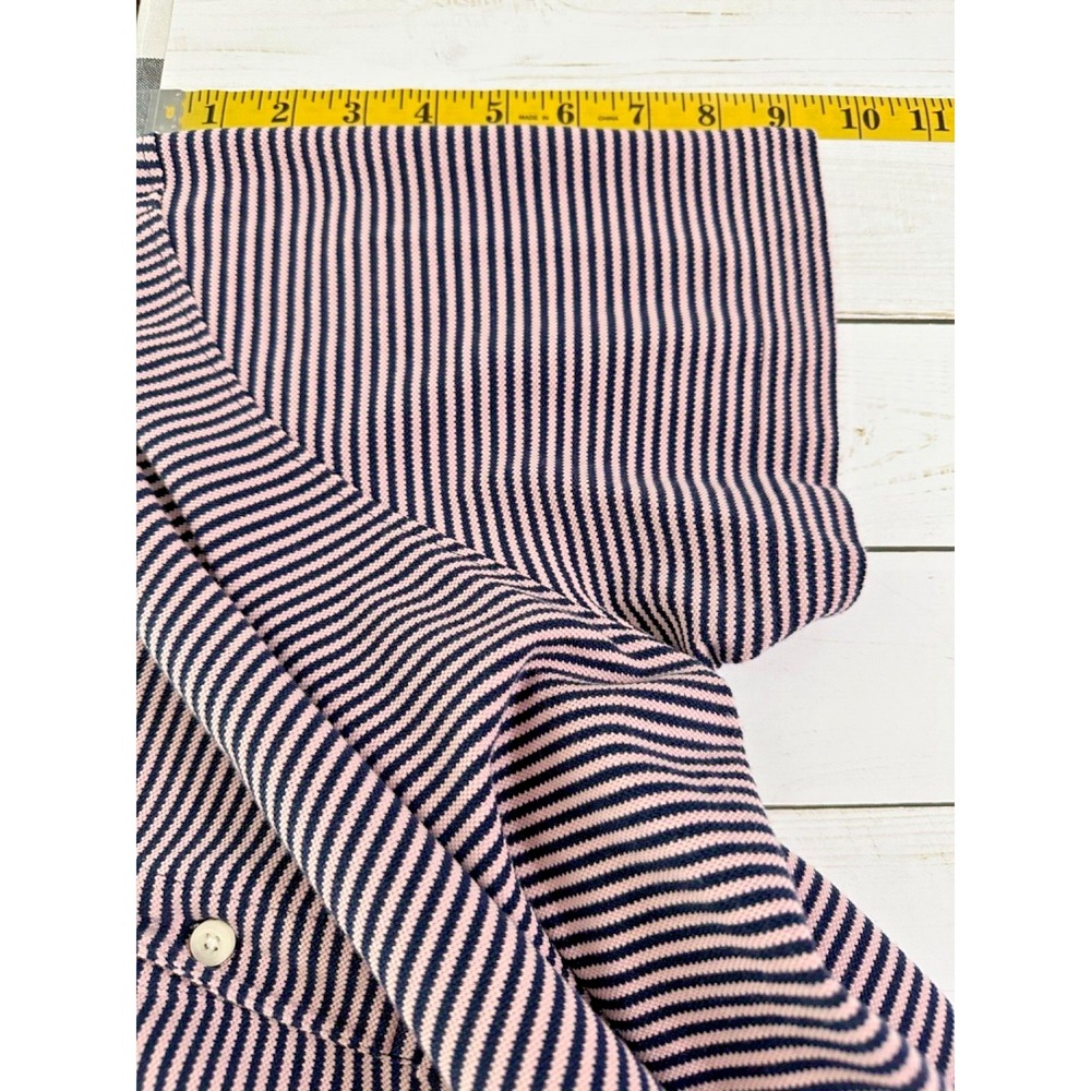 UNTUCKit Shirt‎ Mens XXL Navy And Pink Shortsleeve 100% Pima Cotton Polo - Picture 6 of 8
